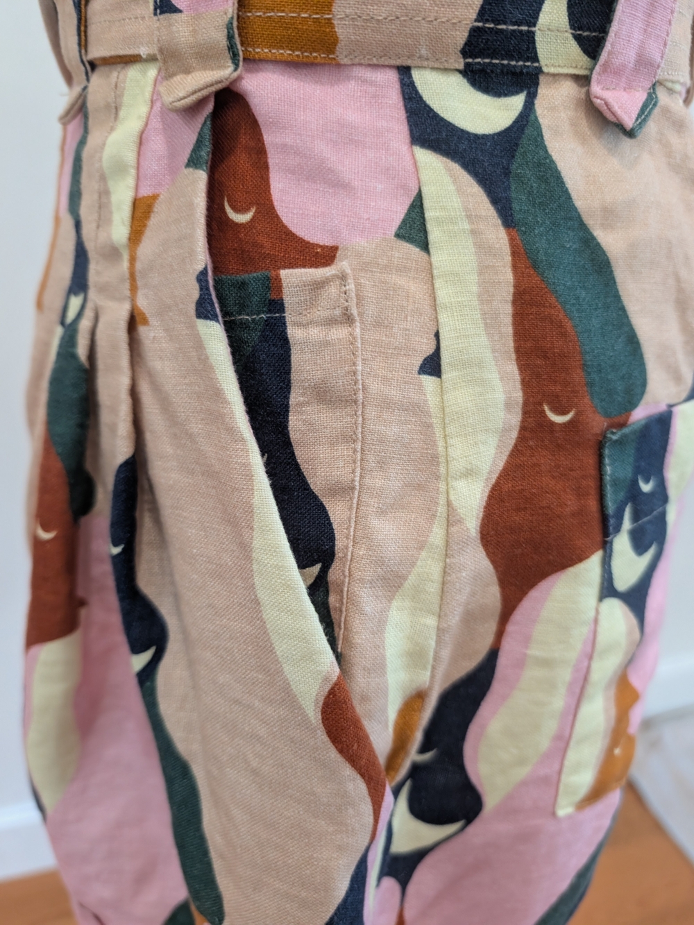 FARM Rio One-Shoulder Pink Multi-Color Belted Romper - Picture 3 of 8